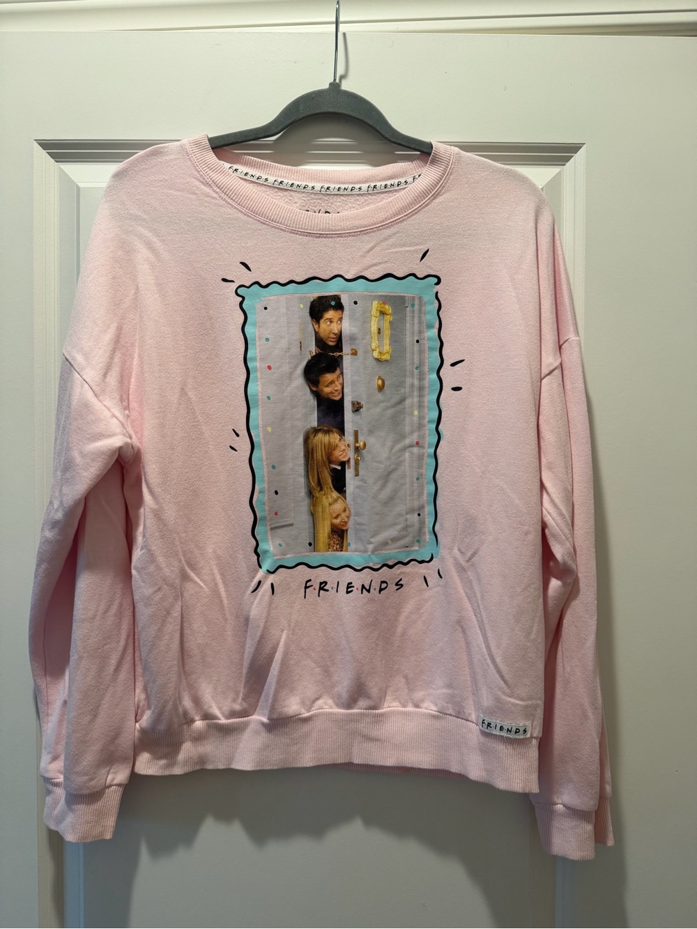 FRIENDS Pink Graphic Crewneck Sweatshirt with Photo Panel